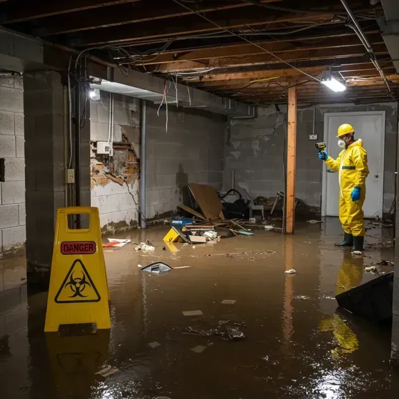 Flooded Basement Electrical Hazard in Holland, MA Property